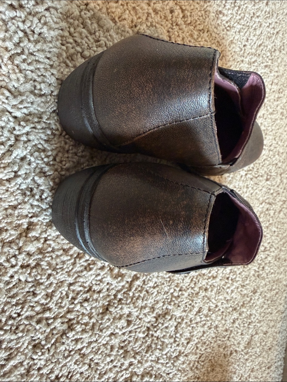 Dansko Aimee Brown Leather Wedge Slip On Ruched Comfort Clogs Size 39 - Picture 6 of 7